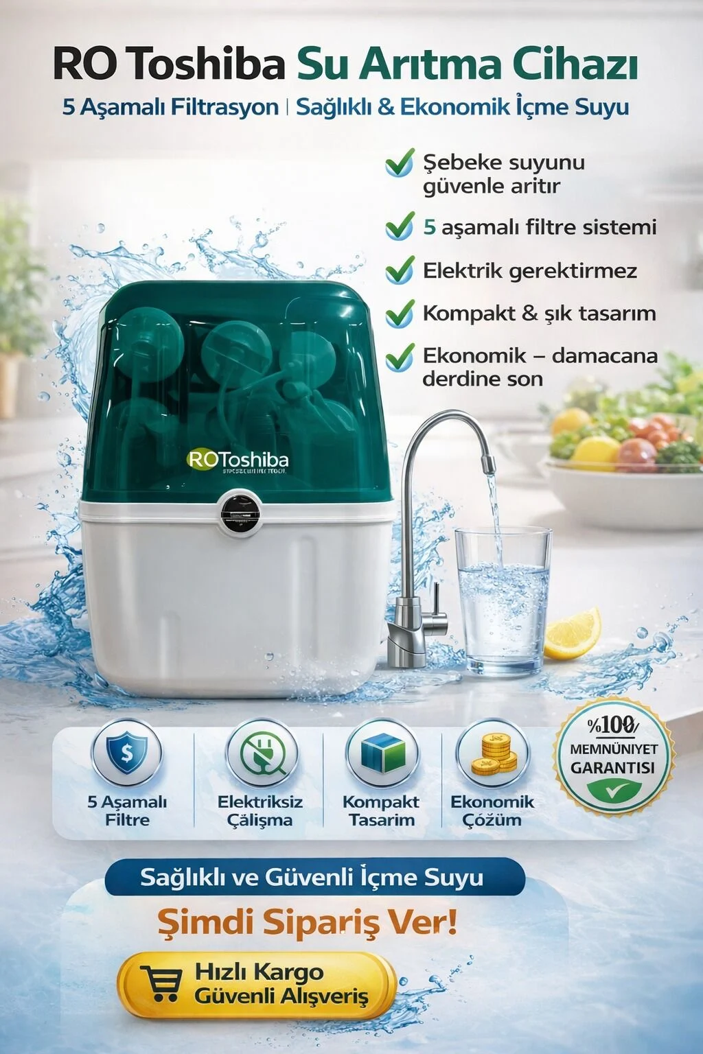 RO-TOSHİBA RANGER SMART 8 LİTRE SU ARITMA CİHAZI