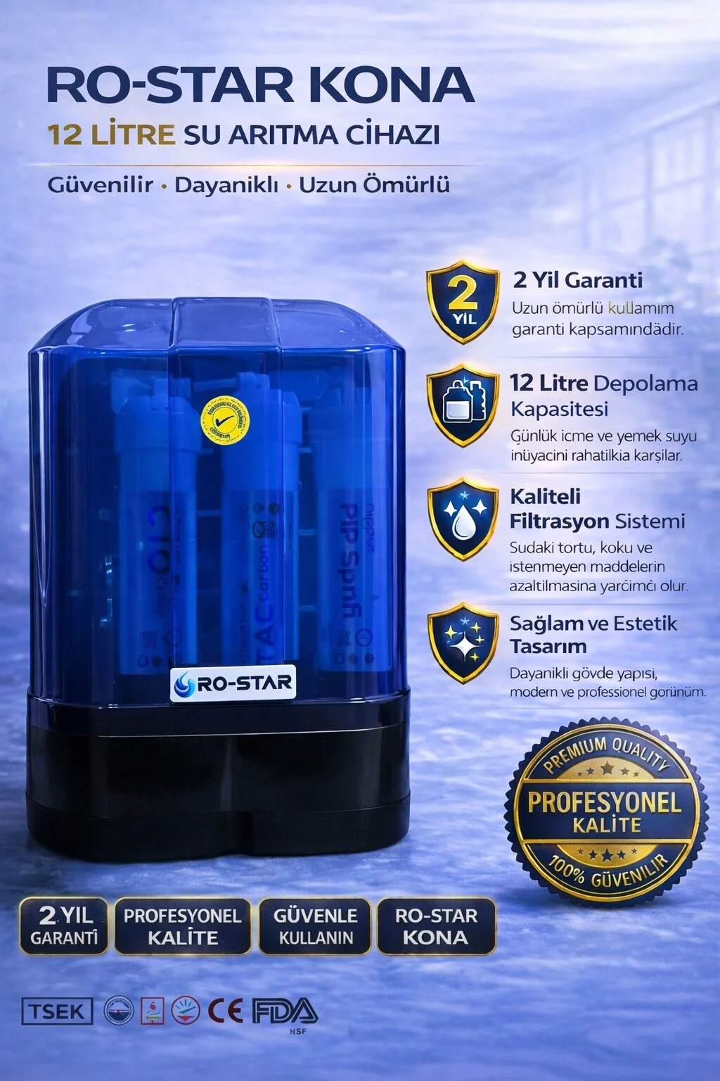 ORTİMAX KONA BLUE 12 LİTRE SU ARITMA CİHAZI